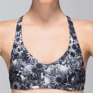 Lululemon Arise Bra - Flowabunga Black Angel Wing - Size 2